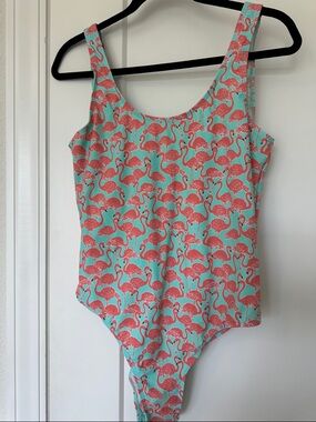 Atmosphere Coral Flamingo Print Tank Bodysuit on Mint